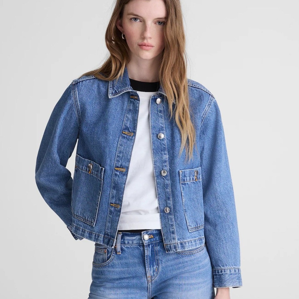 Madewell Denim Chore Jacket Womens XS Midvale Wash Cropped Classic - Picture 2 of 8